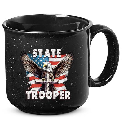 American Flag Usa Law Enforcement State Trooper 15oz Campfire Ceramic Mug