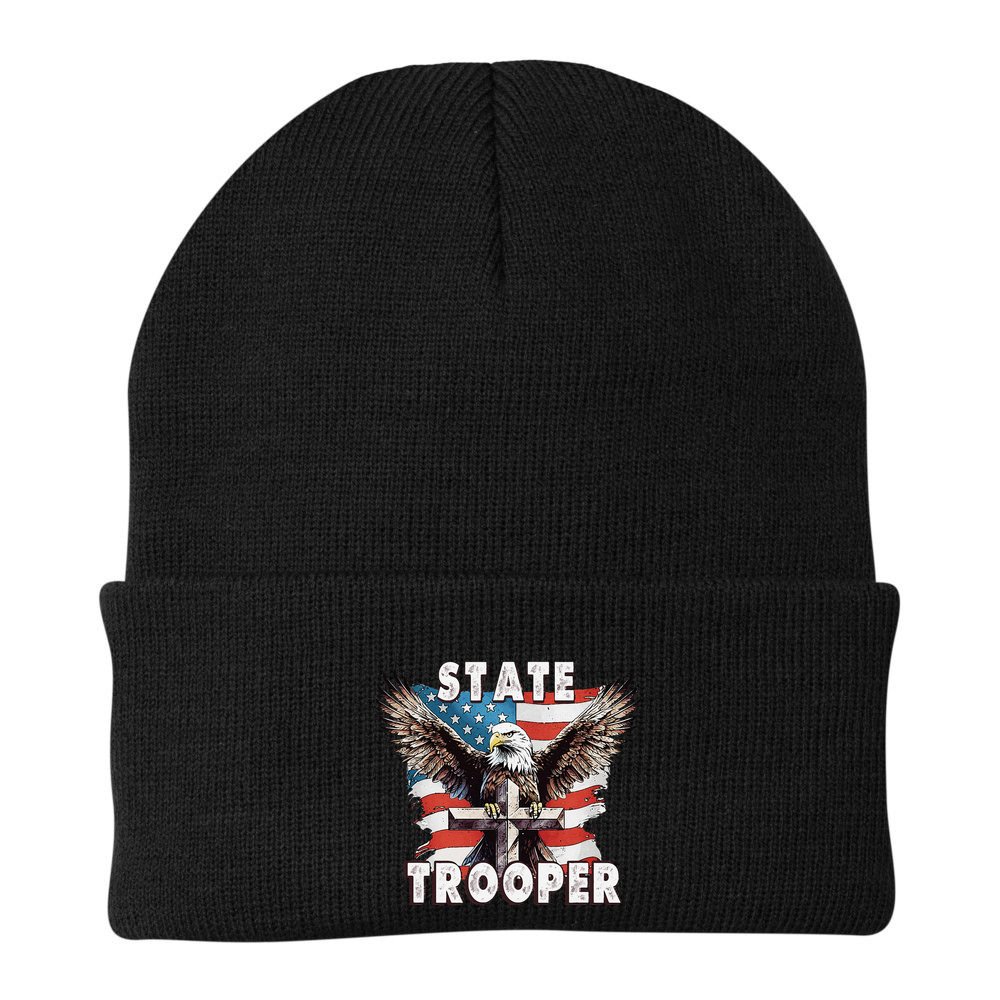American Flag Usa Law Enforcement State Trooper Beanie