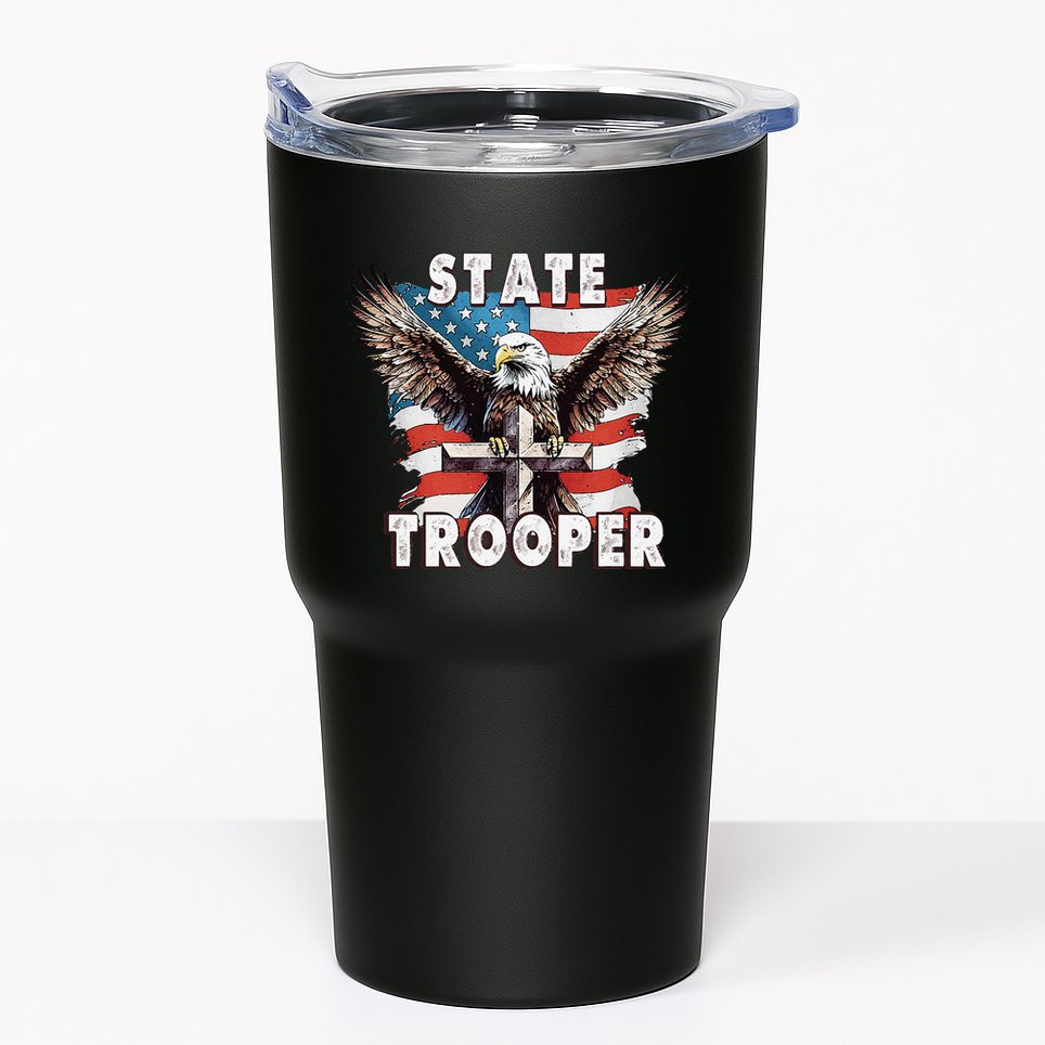 American Flag Usa Law Enforcement State Trooper Tumbler