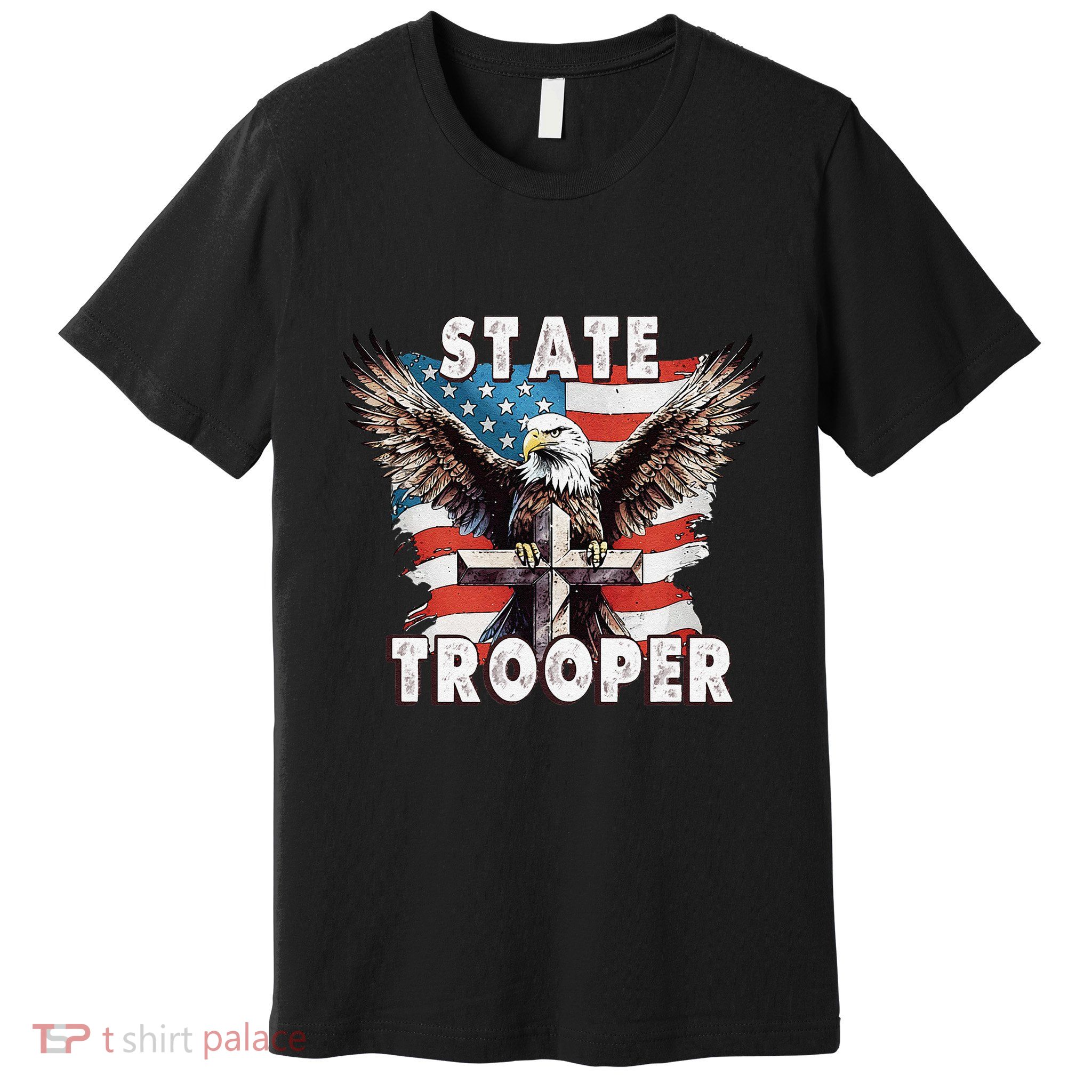 American Flag Usa Law Enforcement State Trooper Premium T-Shirt