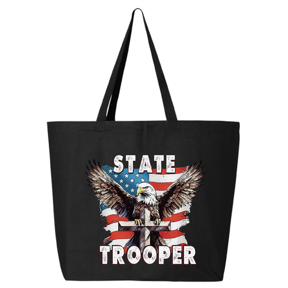 American Flag Usa Law Enforcement State Trooper 25L Jumbo Tote