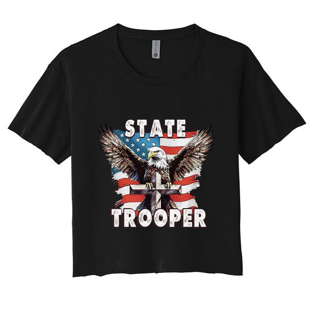 American Flag Usa Law Enforcement State Trooper Crop Top
