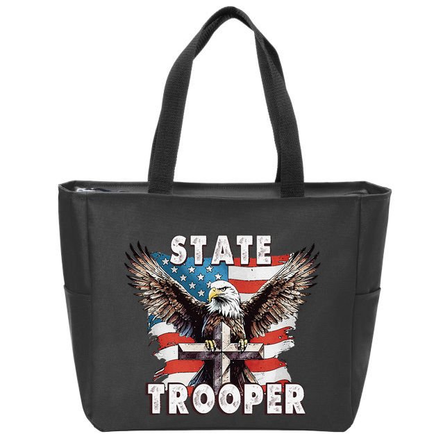 American Flag Usa Law Enforcement State Trooper Zip Tote Bag