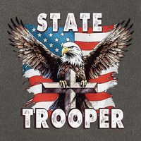 American Flag Usa Law Enforcement State Trooper Cotton Canvas Backpack