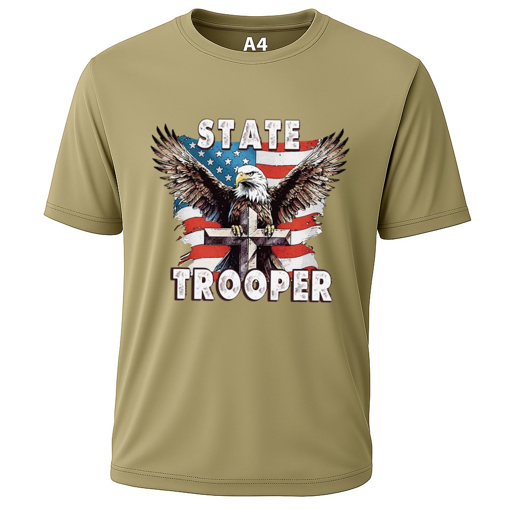 American Flag Usa Law Enforcement State Trooper Performance Shirt
