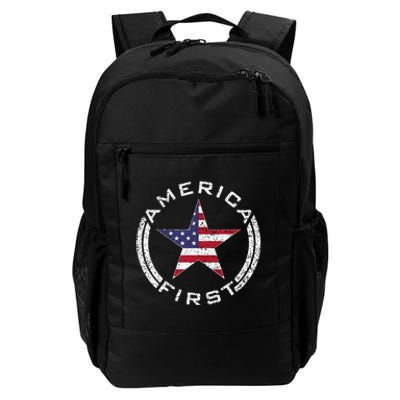 America First Usa Flag American Star Roundel Patriot Daily Commute Backpack