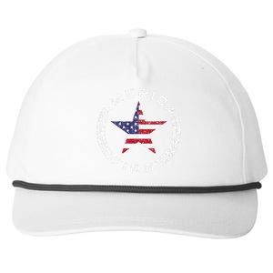 America First Usa Flag American Star Roundel Patriot Snapback Five-Panel Rope Hat