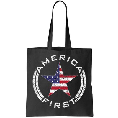 America First Usa Flag American Star Roundel Patriot Tote Bag