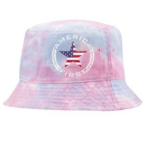 America First Usa Flag American Star Roundel Patriot Tie-Dyed Bucket Hat