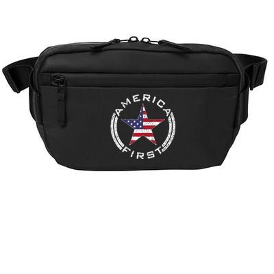 America First Usa Flag American Star Roundel Patriot Crossbody Pack