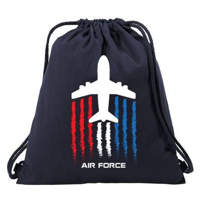 Air Force US Veterans American Flag 4th Of July Patriotic Drawstring Bag