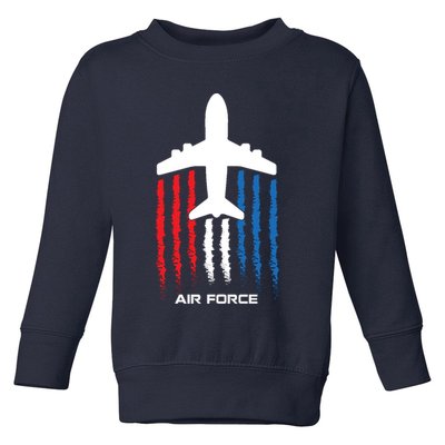 Air Force US Veterans American Flag 4th Of July Patriotic Toddler Sweatshirt