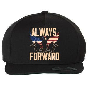 Always Forward Usa America Military Soldier Veteran Gift Wool Snapback Cap