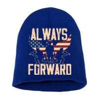 Always Forward Usa America Military Soldier Veteran Gift Short Acrylic Beanie