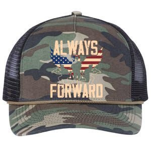 Always Forward Usa America Military Soldier Veteran Gift Retro Rope Trucker Hat Cap