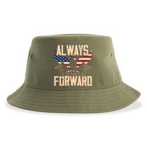 Always Forward Usa America Military Soldier Veteran Gift Sustainable Bucket Hat