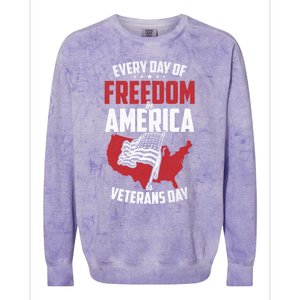 America Freedom Usa Patriotic Military Veterans Support Great Gift Colorblast Crewneck Sweatshirt