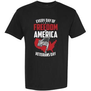 America Freedom Usa Patriotic Military Veterans Support Great Gift Garment-Dyed Heavyweight T-Shirt