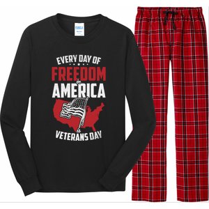 America Freedom Usa Patriotic Military Veterans Support Great Gift Long Sleeve Pajama Set