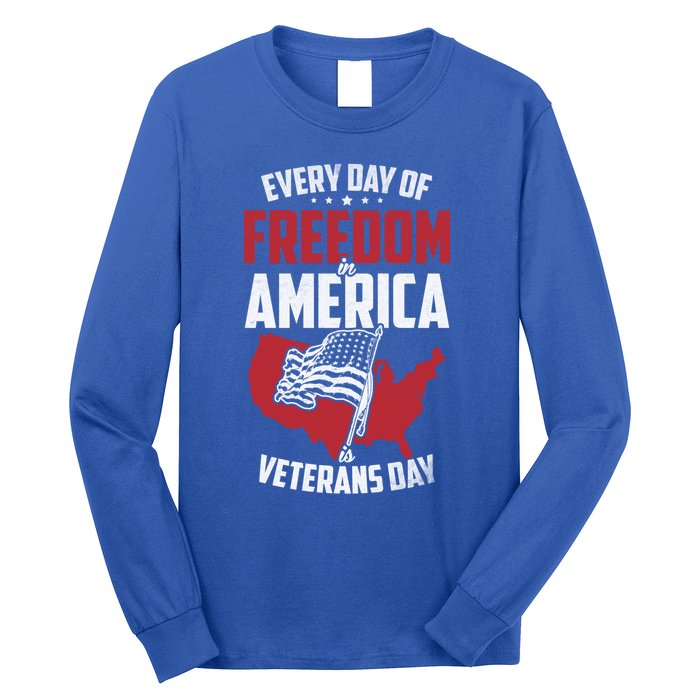 America Freedom Usa Patriotic Military Veterans Support Great Gift Long Sleeve Shirt