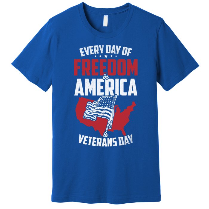 America Freedom Usa Patriotic Military Veterans Support Great Gift Premium T-Shirt