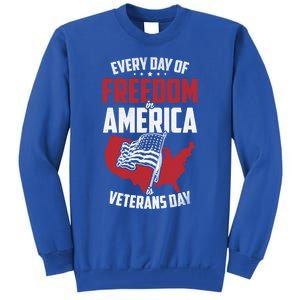 America Freedom Usa Patriotic Military Veterans Support Great Gift Tall Sweatshirt