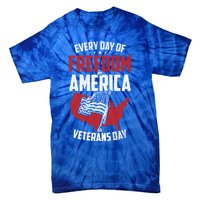 America Freedom Usa Patriotic Military Veterans Support Great Gift Tie-Dye T-Shirt