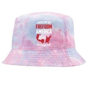 America Freedom Usa Patriotic Military Veterans Support Great Gift Tie-Dyed Bucket Hat