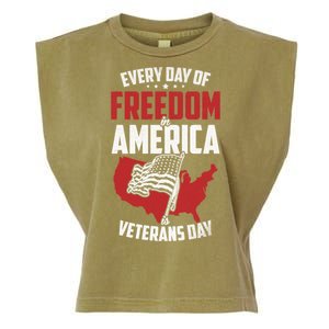 America Freedom Usa Patriotic Military Veterans Support Great Gift Garment-Dyed Women's Muscle Tee