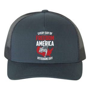 America Freedom Usa Patriotic Military Veterans Support Great Gift Yupoong Adult 5-Panel Trucker Hat