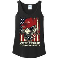 American Flag Vote Trump To Save Our Pets 2024 Maga Trump Ladies Essential Tank