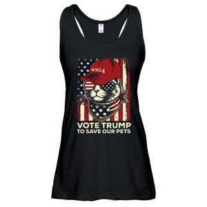 American Flag Vote Trump To Save Our Pets 2024 Maga Trump Ladies Essential Flowy Tank