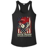 American Flag Vote Trump To Save Our Pets 2024 Maga Trump Ladies PosiCharge Competitor Racerback Tank