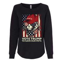 American Flag Vote Trump To Save Our Pets 2024 Maga Trump Womens California Wash Sweatshirt