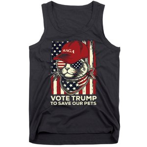 American Flag Vote Trump To Save Our Pets 2024 Maga Trump Tank Top