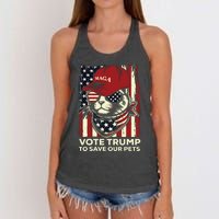 American Flag Vote Trump To Save Our Pets 2024 Maga Trump Women's Knotted Racerback Tank