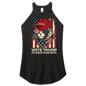 American Flag Vote Trump To Save Our Pets 2024 Maga Trump Women's Perfect Tri Rocker Tank