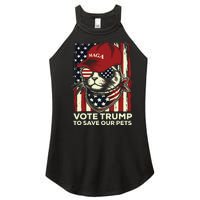 American Flag Vote Trump To Save Our Pets 2024 Maga Trump Women's Perfect Tri Rocker Tank