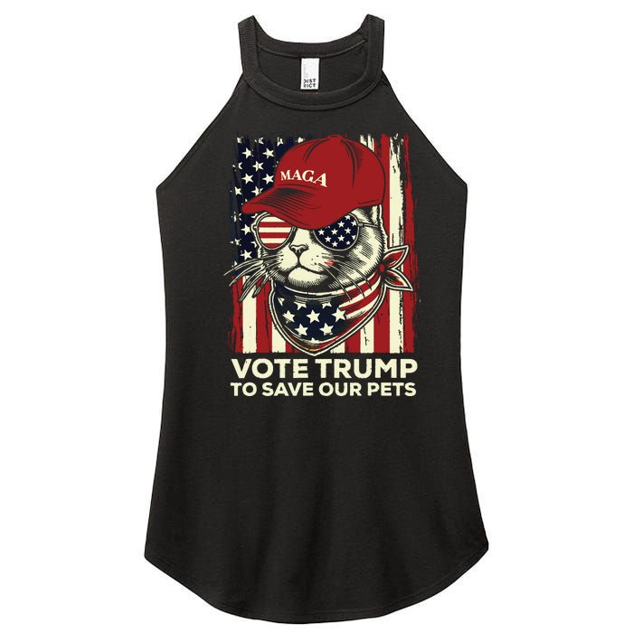 American Flag Vote Trump To Save Our Pets 2024 Maga Trump Women's Perfect Tri Rocker Tank