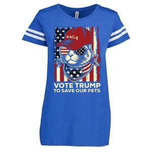 American Flag Vote Trump To Save Our Pets 2024 Maga Trump Enza Ladies Jersey Football T-Shirt