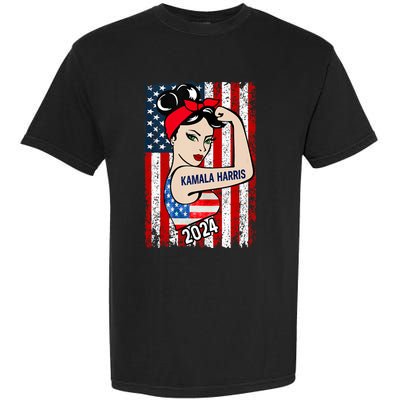 America Flag Vote 47 Kamala Harris 2024 President Garment-Dyed Heavyweight T-Shirt