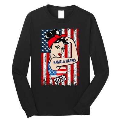 America Flag Vote 47 Kamala Harris 2024 President Long Sleeve Shirt