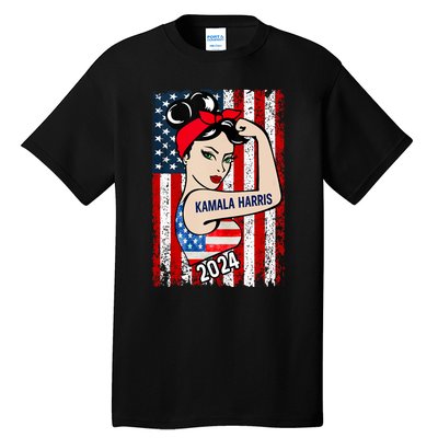 America Flag Vote 47 Kamala Harris 2024 President Tall T-Shirt