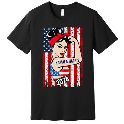 America Flag Vote 47 Kamala Harris 2024 President Premium T-Shirt