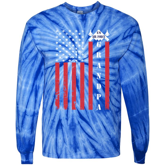 Air Force Veteran Proud Veteran Grandpa Veteran Lives Matter Cool Gift Tie-Dye Long Sleeve Shirt