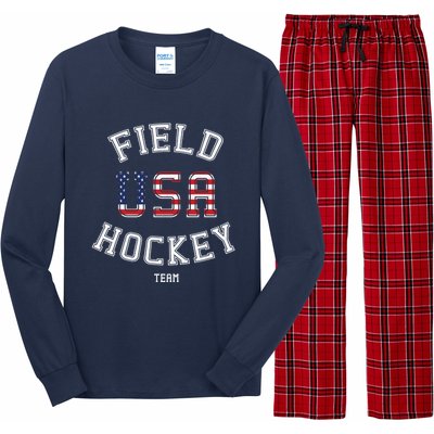 American Flag Vintage Field Hockey Hoodie Long Sleeve Pajama Set