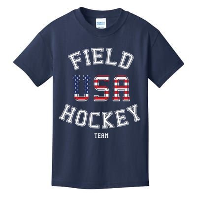 American Flag Vintage Field Hockey Hoodie Kids T-Shirt