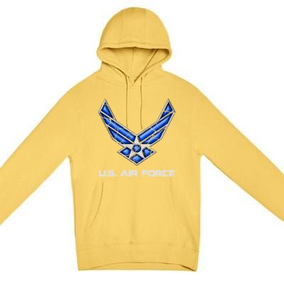 Air Force Veteran Vintage Us Flag Veterans Day Military Cool Gift Premium Pullover Hoodie