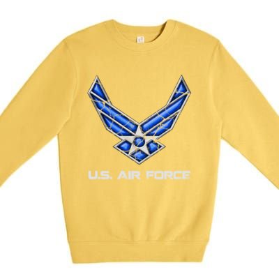 Air Force Veteran Vintage Us Flag Veterans Day Military Cool Gift Premium Crewneck Sweatshirt