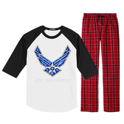 Air Force Veteran Vintage Us Flag Veterans Day Military Cool Gift Raglan Sleeve Pajama Set